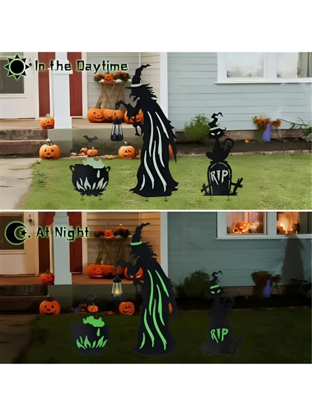 Halloween Decorations Outdoor 3 Pack Metal Witch Yard Stakes